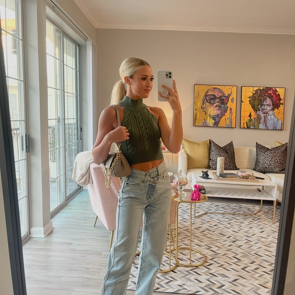 MORE TO COME Olive Green Sweater